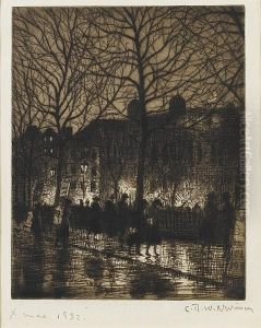 Street Scene At Night