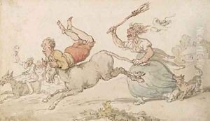The Donkey Derby by Thomas Rowlandson