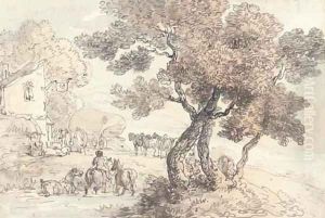 The Half Moon Inn by Thomas Rowlandson