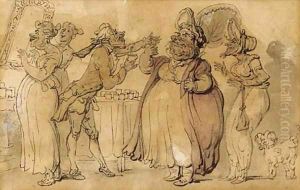 The Old Tea Room, Assembly Rooms, Bath by Thomas Rowlandson