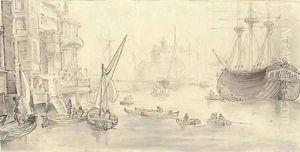 The Thames at Limehouse by Thomas Rowlandson