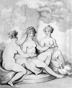 The three Graces by Thomas Rowlandson