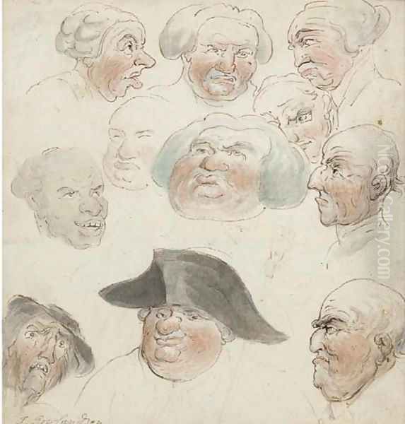 A group of 18th Century caricatures - view 1