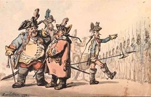 Austrian troops on a field day in the Netherlands by Thomas Rowlandson