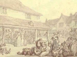 Market day in the village by Thomas Rowlandson