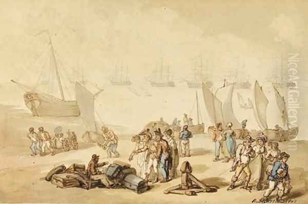 Passengers alighting from a ferry - view 1