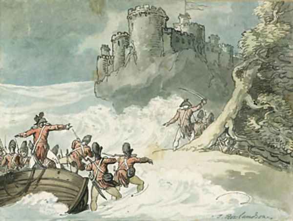 Soldiers storming a castle - view 1