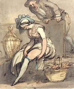 The Fairing or trying on the New Garters by Thomas Rowlandson