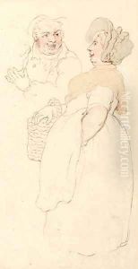 The gossiping costermongers by Thomas Rowlandson