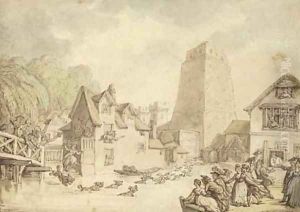 View of Oxford Castle by Thomas Rowlandson