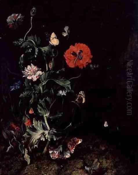 Forest Floor Still Life with Flowers and Butterflies - view 1