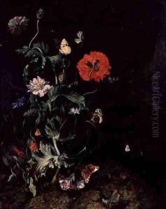 Forest Floor Still Life with Flowers and Butterflies by Rachel Ruysch