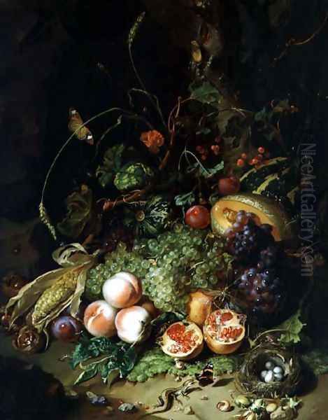 Still Life of Fruit with a Birds Nest and Insects, 1710 - view 1