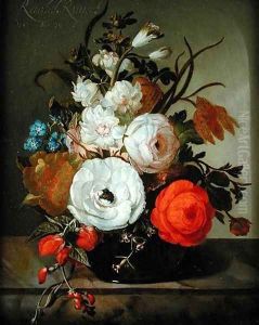 Still Life of Flowers in a Glass Vase, 1742 by Rachel Ruysch