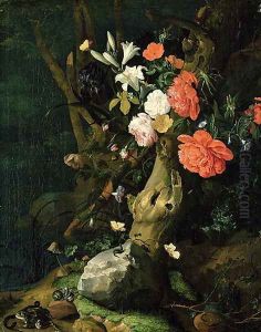 Still Life of Flowers on Woodland Ground, c.1690 by Rachel Ruysch