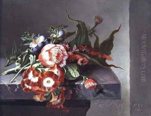 A Bouquet of Peonies on a Marble Ledge, 1747 by Rachel Ruysch