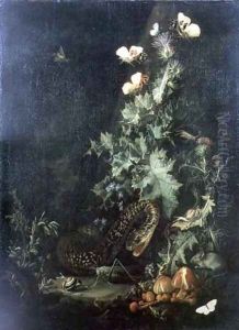Still Life with a Snake by Rachel Ruysch