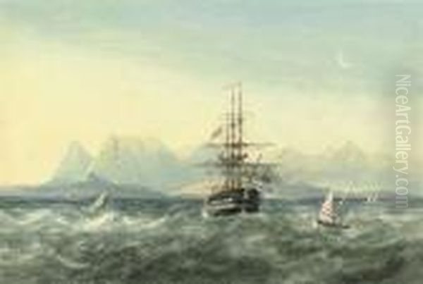 A Russian Two-decker Under Steam In The Black Sea With Local Craft Nearby - view 1