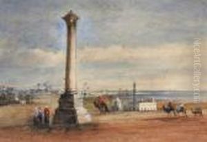 Classical Pillar, Alexandria, Egypt, Circa 1846-1850