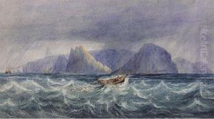 Shipping Off St Helena In A Storm by Andrew Nicholl