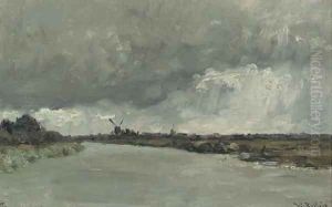 Trekvaart bij Leiden by Willem Roelofs