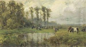 Watering cows by Willem Roelofs
