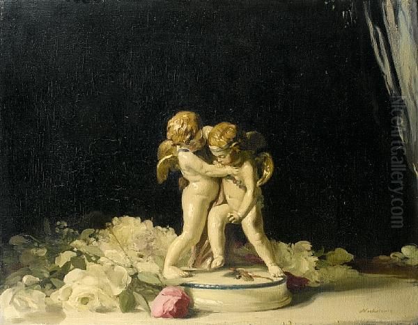 Cupids Fighting For A Rose - view 1