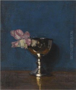 Lustre Goblet And Sweet Peas