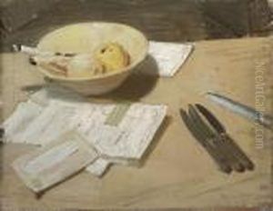 Still Life, Apples And Knives by William Nicholson