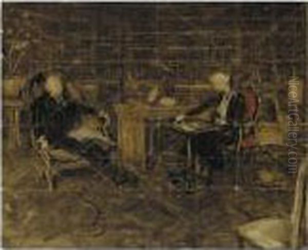 Study For The Portrait Of Lord And Lady Strafford In Their Library - view 1
