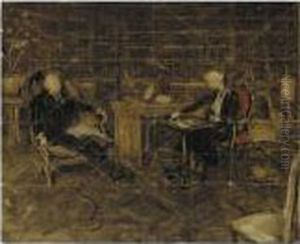 Study For The Portrait Of Lord And Lady Strafford In Their Library by William Nicholson