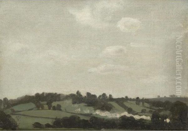 Train Steaming Through A Valley - view 1