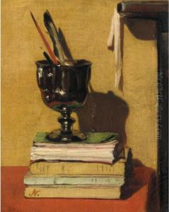 Vase And Books On A Red Table Vase And Books On A Red Table
