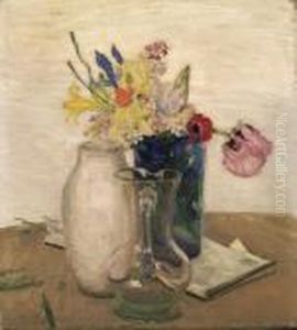 Flowers And Glass Jug by William Nicholson
