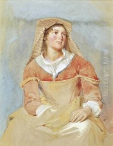 Portrait Of A Young Peasant Girl by Erskine Nicol