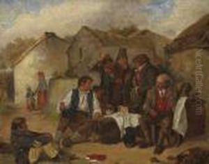 Figures In A Village by Erskine Nicol