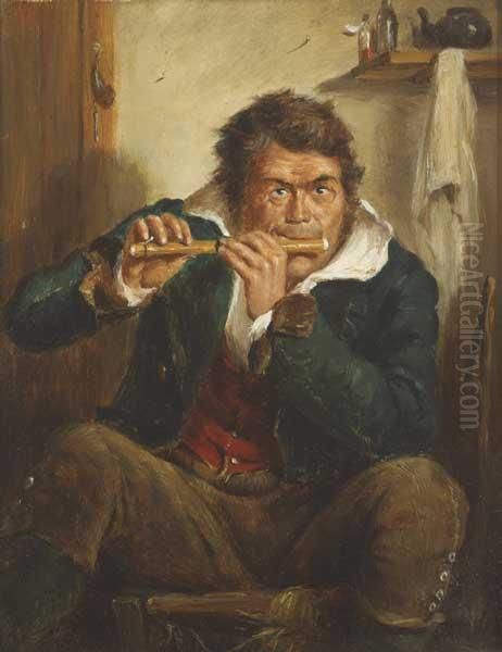 Man Playing A Pipe - view 1