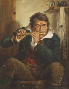 Man Playing A Pipe