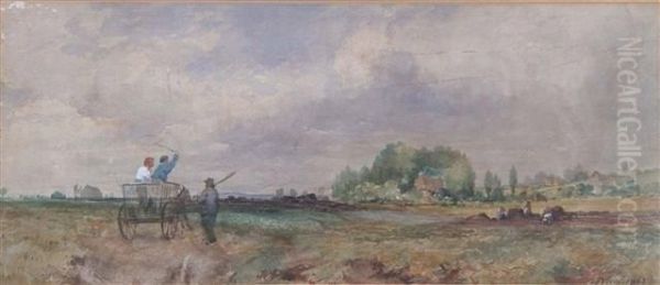 Rural Landscape With Figures In A Horse Drawn Cart - view 1