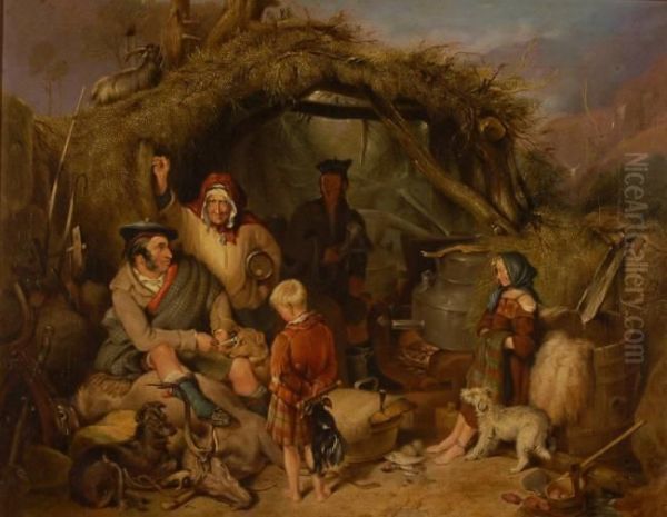 Detailed Scene Depicting A Laird Visiting A Rural Potato Whisky Distillery - view 1