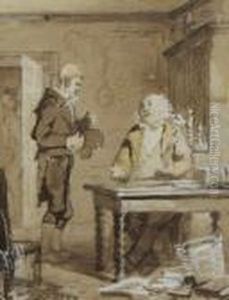 Study Of A Landlord And Tenant In Interior by Erskine Nicol