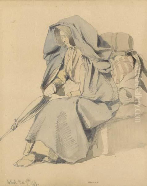 The Emigrant (illustrated); And Man On A Stool by Erskine Nicol