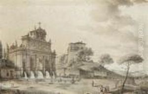 La Fontaine De Paul V A Rome by Victor-Jean Nicolle