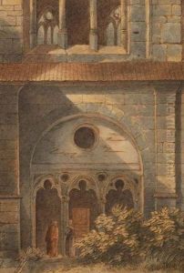 Moines Au Cloitre by Victor-Jean Nicolle