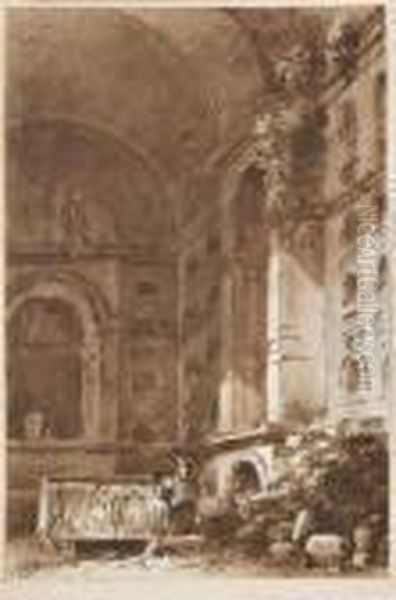 Deux Personnages Dans Des Ruines - view 1