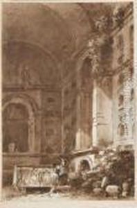 Deux Personnages Dans Des Ruines by Victor-Jean Nicolle