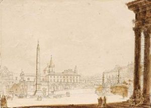 Place A Rome. by Victor-Jean Nicolle