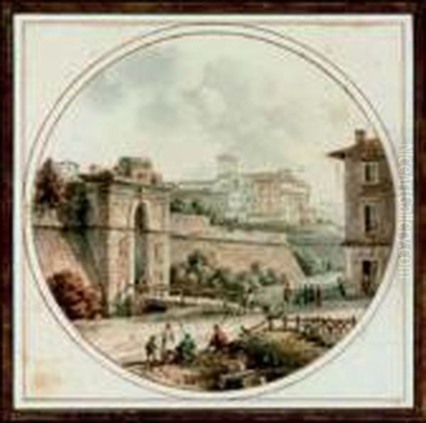 < Vue De La Porte Angelique, Et Du Belvedere Situe A L'extremite Du Palais - view 1