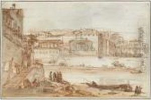 Vue Animee De Rome Depuis Les Bords Du Tibre