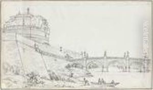 Vue Animee Du Chateau Saint-ange by Victor-Jean Nicolle
